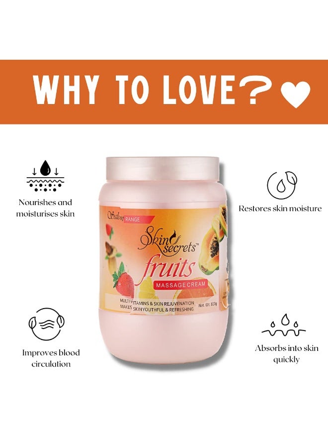 Skin Secrets Fruit Facial Massage Cream with Orange & Papaya Extract| Paraben Free, Cruelty Free & Vegan (800gm) - Image 5
